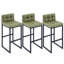 Tabouret de bar rembourré à dossier bas avec structure en métal épaissie pour îlot de cuisine-92115247-91899111-92115246