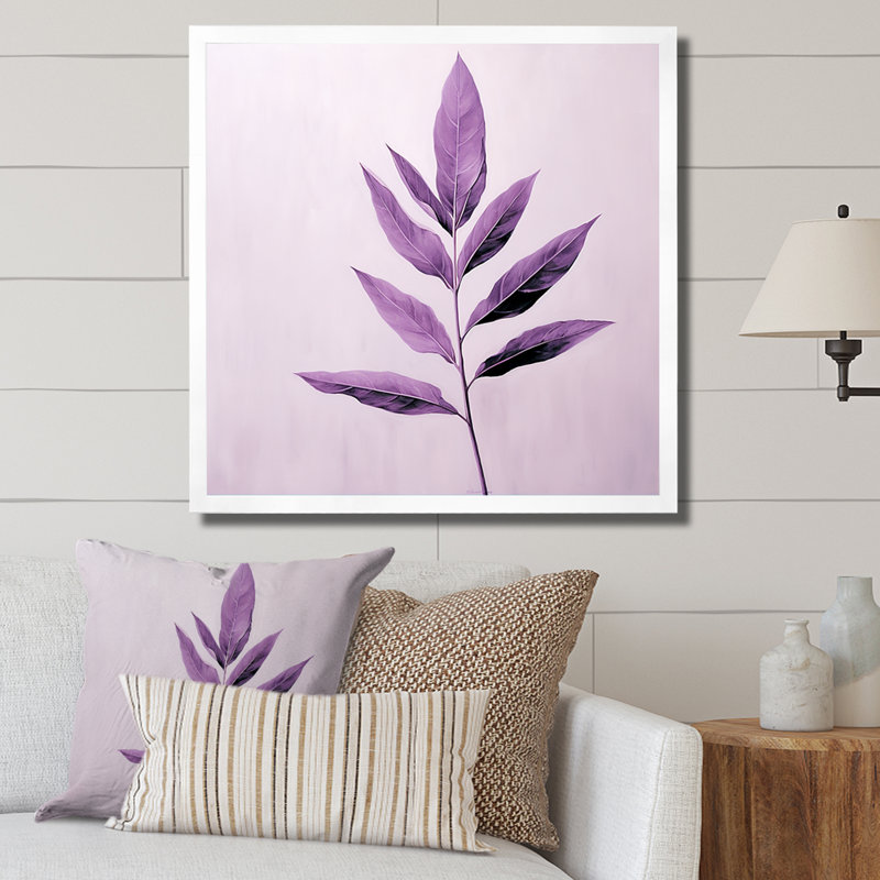 Mauve lavande mauve sur toile, H 36 po x l 36 po x P 1,5 po, Cadre simple blanc