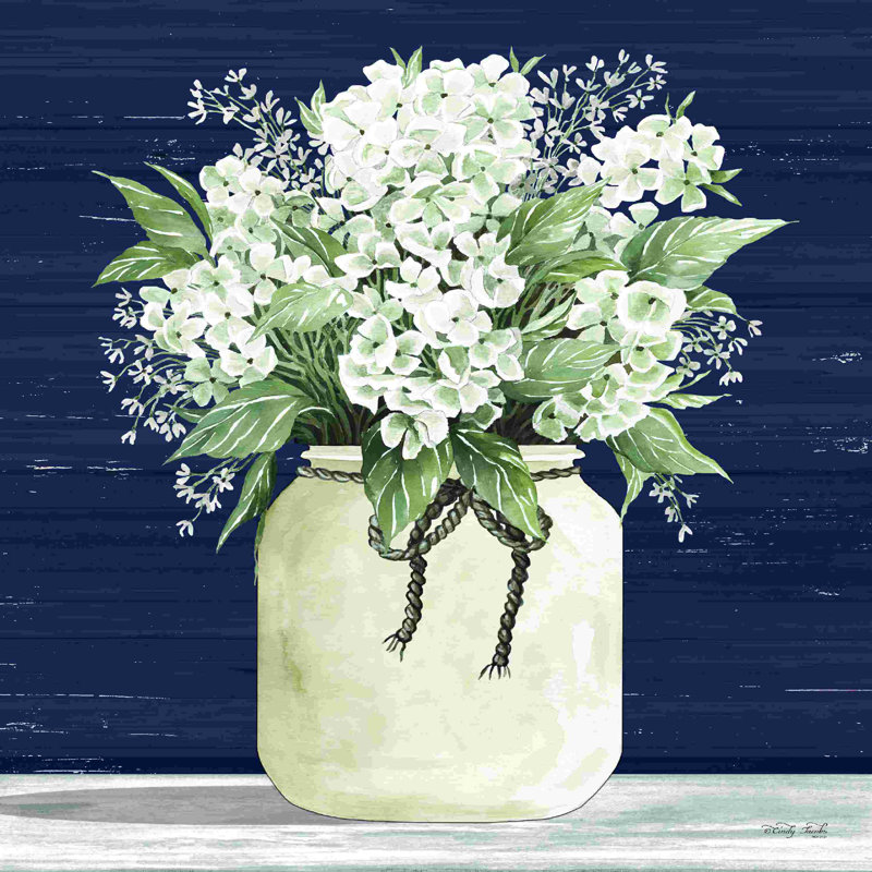 Fleurs blanches II 2886678, H 12 po x l 12 po, Non, Toile tendue
