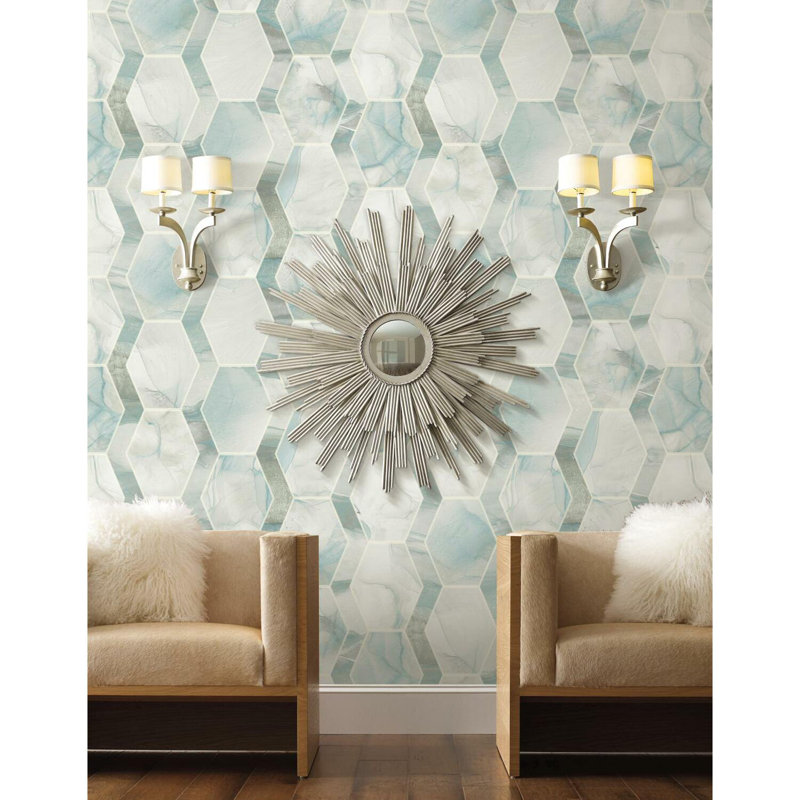 Rouleau de papier peint L 27 pi x l 27 po, Turquoise