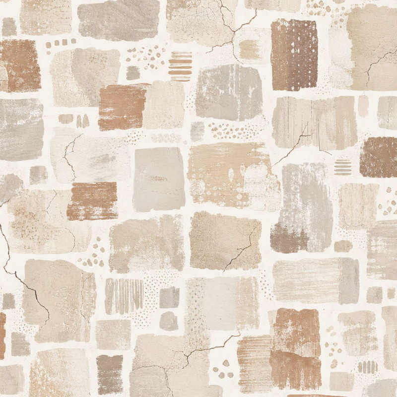 Papier peint adhésif décoloré en briques blanches patinées Barber l 17,7 po x H 118 po