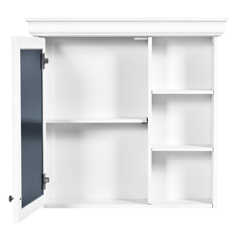 Armoire murale de salle de bain avec miroir 30 po x 28 po pour garder l'espace de rangement blanc bien rangé