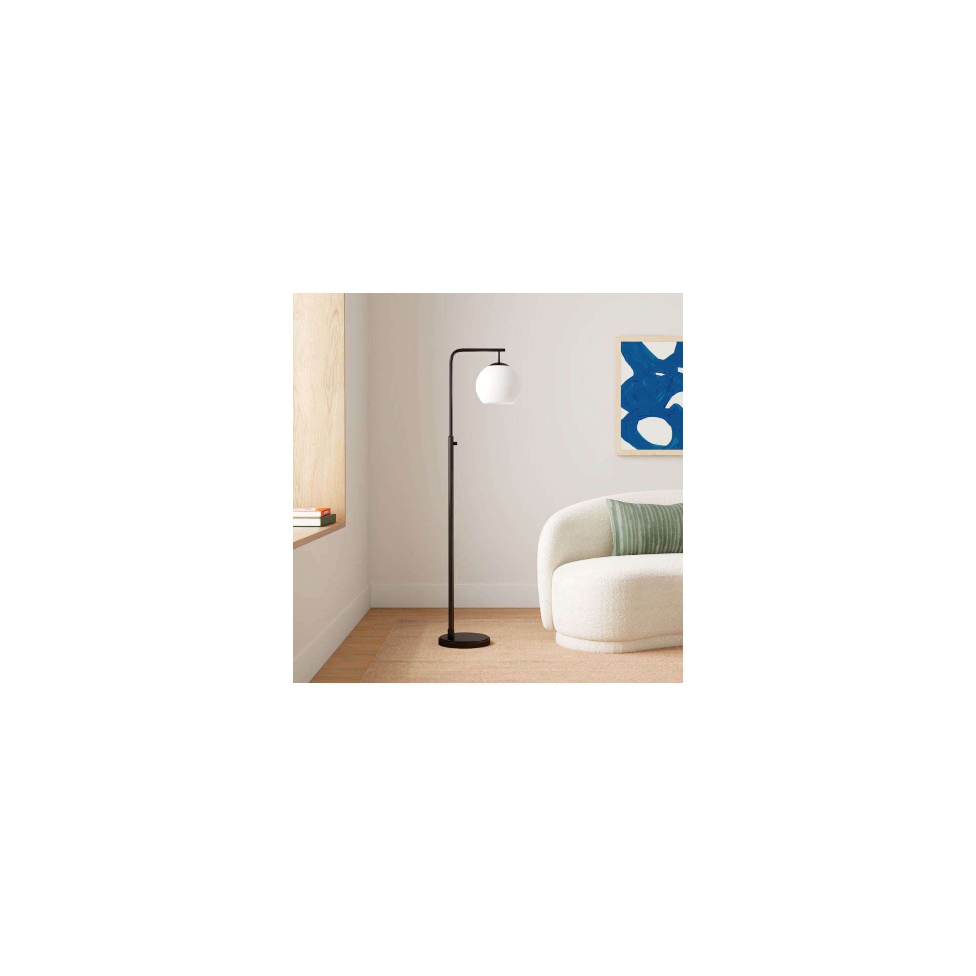 Claire 58.5'' Floor Lamp, White, Black