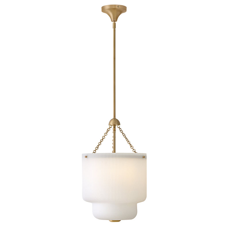 Luminaire suspendu Hinkley Adella, H 20,75 po x l 14 po x P 14 po, Beige, Quatre lumières
