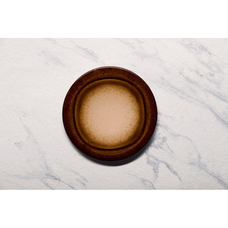 Assiette plate en porcelaine de qualité supérieure SAHara, 8,27 po x 8,27 po x 0,91 po, Sable