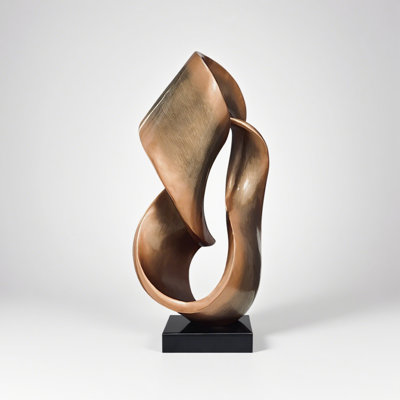 New Chinese-Style Abstract Resin Electroplated Marble Base Antique Copper Decorative Item