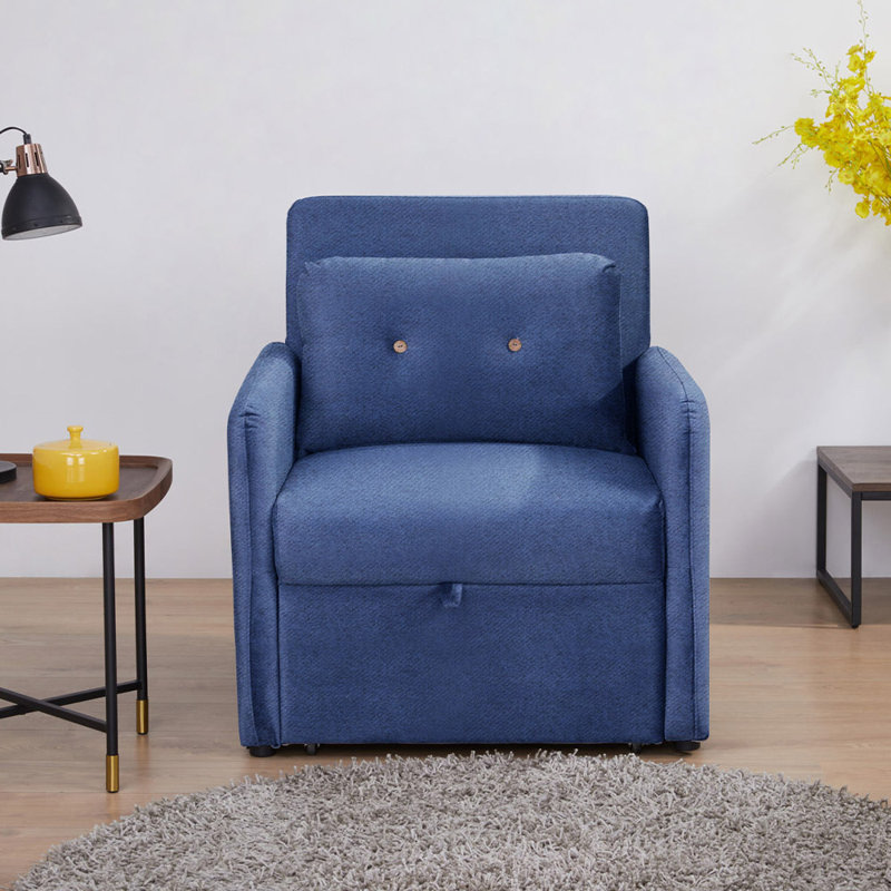 Melany Velvet Wide Tufted Armchair and Ottoman