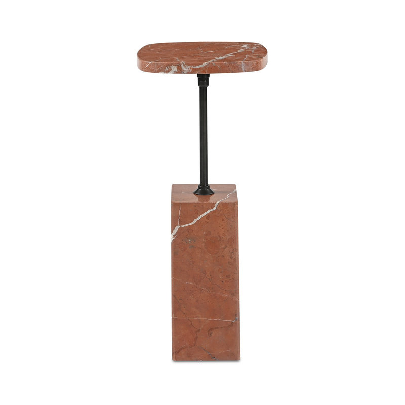 Caro Stone End Table, Red