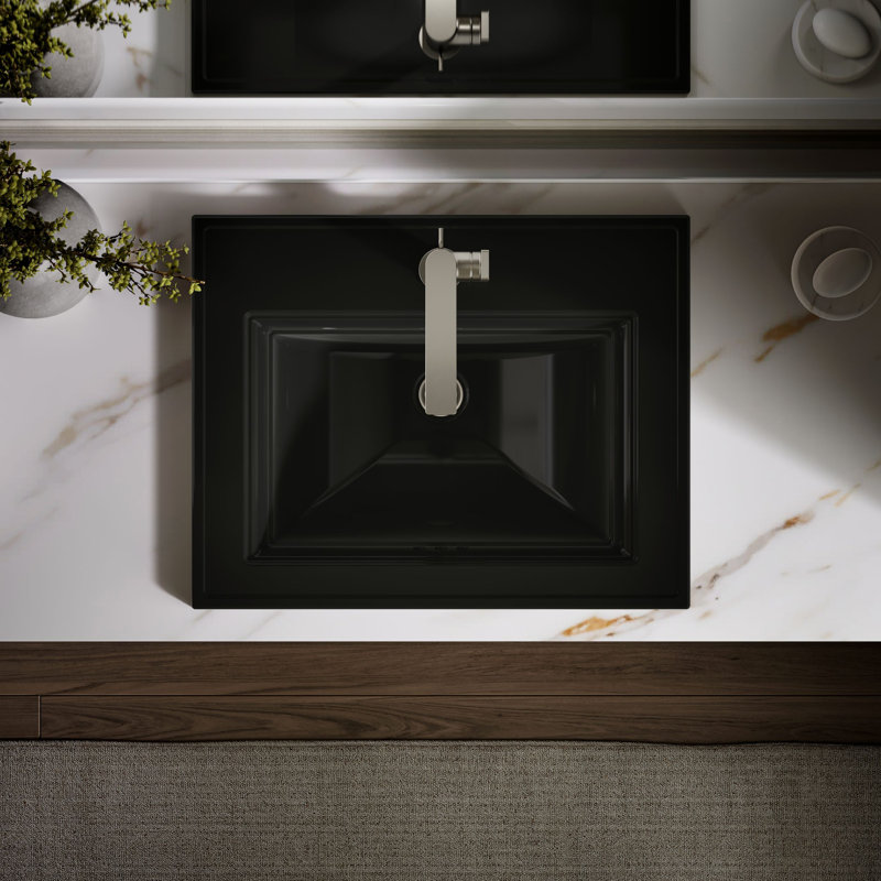 Memoirs® Stately Drop-in Bathroom Sink, Black, Single Hole