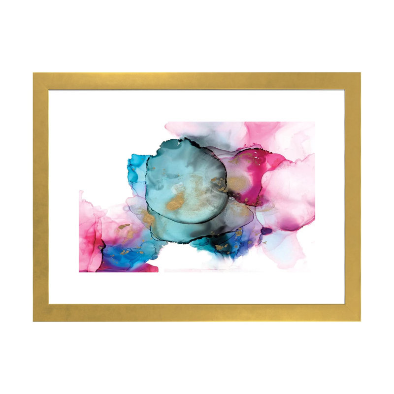 Reproduction d’art, "Borealis I" par Jennifer Goldberger, Papier encadré doré, H 24 po x l 32 po x P 1 po