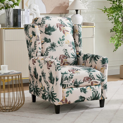 Alida Floral Print Manual Push Back Recliner