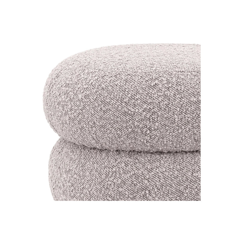 Tulum Upholstered Ottoman, Bouclé Gray Polyester Blend