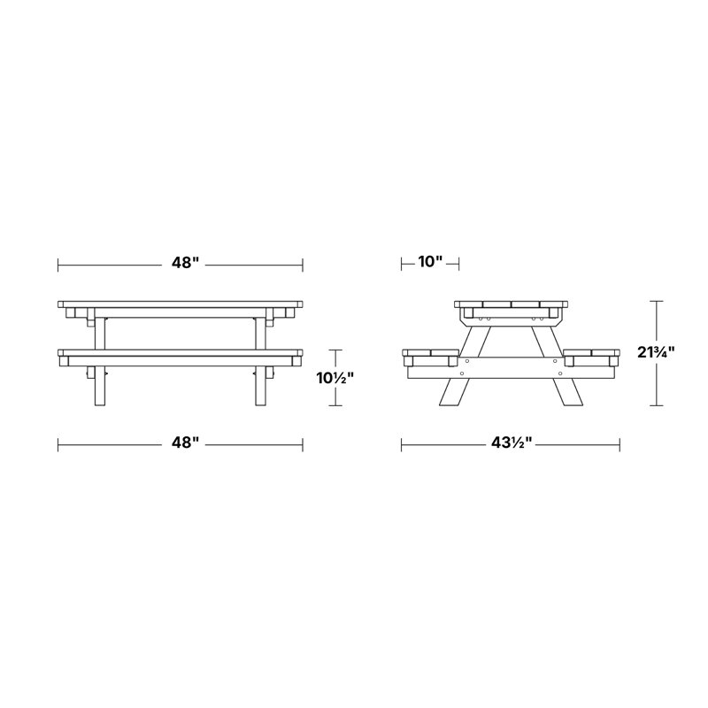 Table de pique-nique pour enfants Heritage, Gris clair / noir