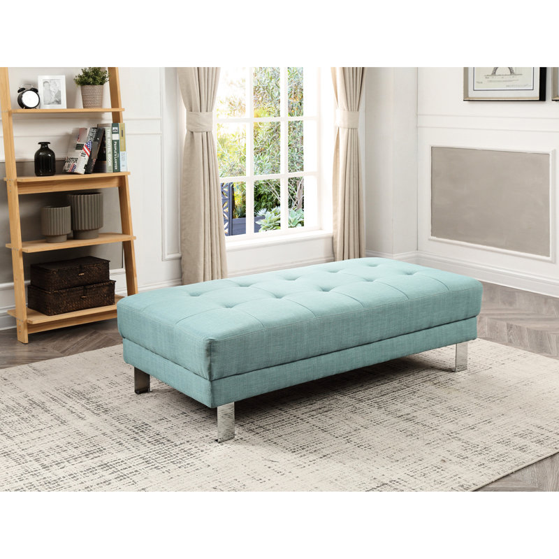 Siège bleu sarcelle de style moderne - 57 po x 28 po x 16 po, rembourré de mousse, recouvert de tissu, sans assemblage, option confortable et élégant pour un tissu supplémentaire, rassemblements idéaux