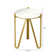 Aaronae Round Metal End Table For Living Room Furniture, Sofa Side Table with White Real Marble Top