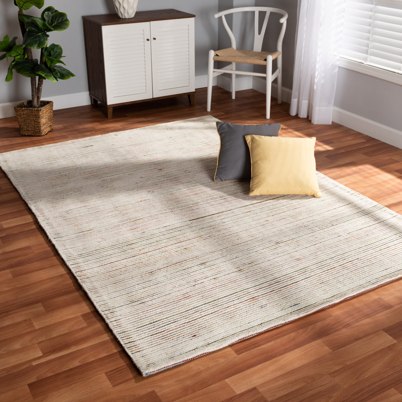 Tapis ivoire en coton / laine touffeté à la main Dakara
