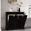 Armoire de trieur de linge à deux compartiments inclinable - noir-174729655