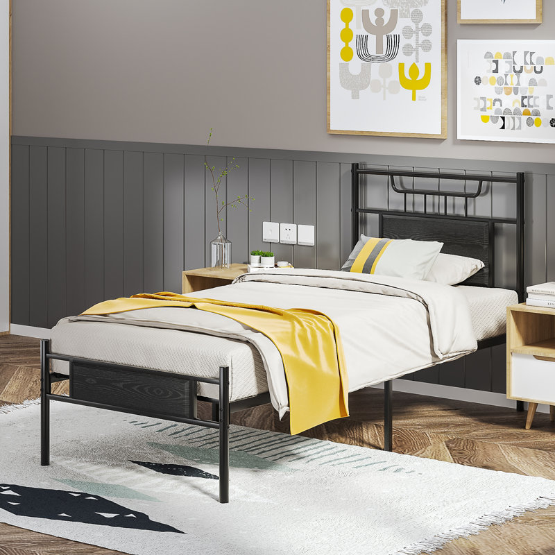 Base de lit 43,7 po Ceinture, Lit simple, Noir