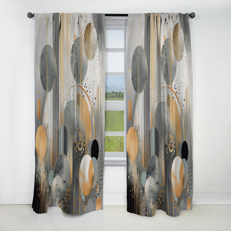 Kirsten - Abstract Marble Curtain - Blackout Marble Curtain - 1 Panels, 52" W x 108" L