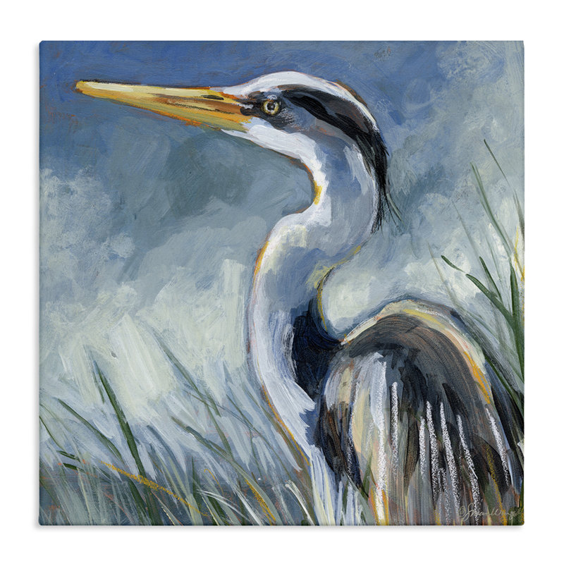 «Heron Gazing with Herbes», art mural par Susan Winget, H 17 po x l 17 po
