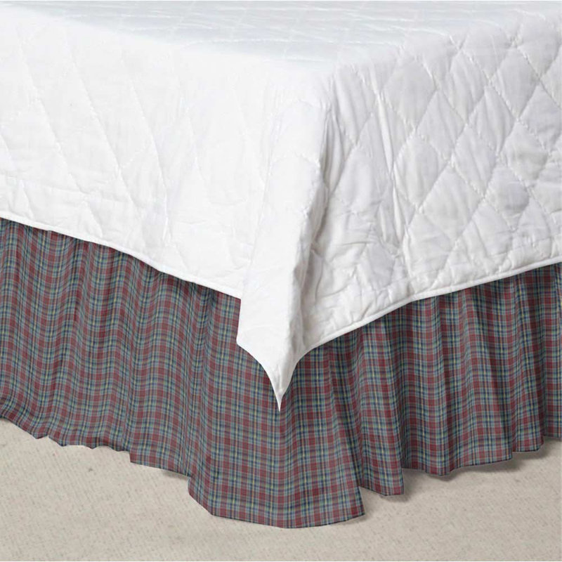 Ruffled Bed Skirt, Tan/Red, King