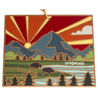 Planche à découper et de service avec œuvre d'art du Wyoming par Summer Stokes