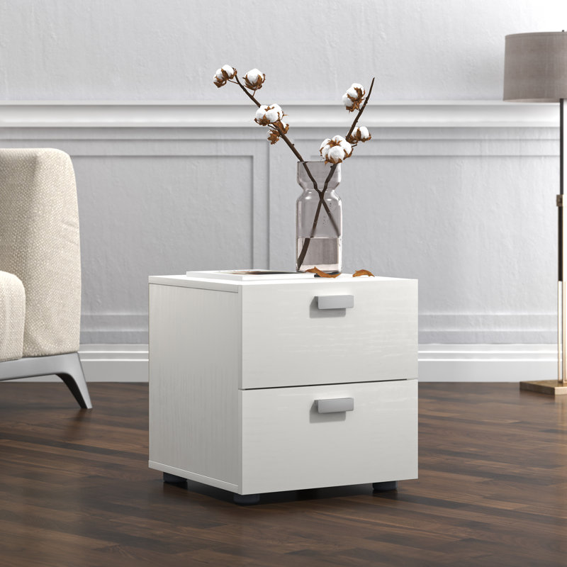 2 - Drawer Nightstand in White