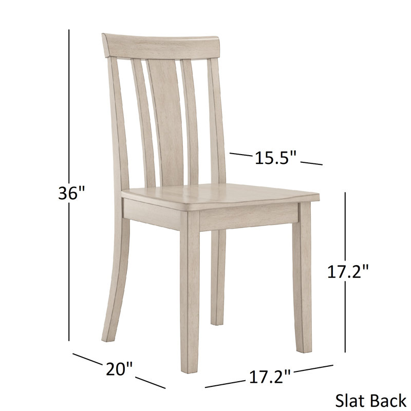 Ensemble de salle à manger à 4 pieds en bois massif Alexa-Mae, Blanc antique