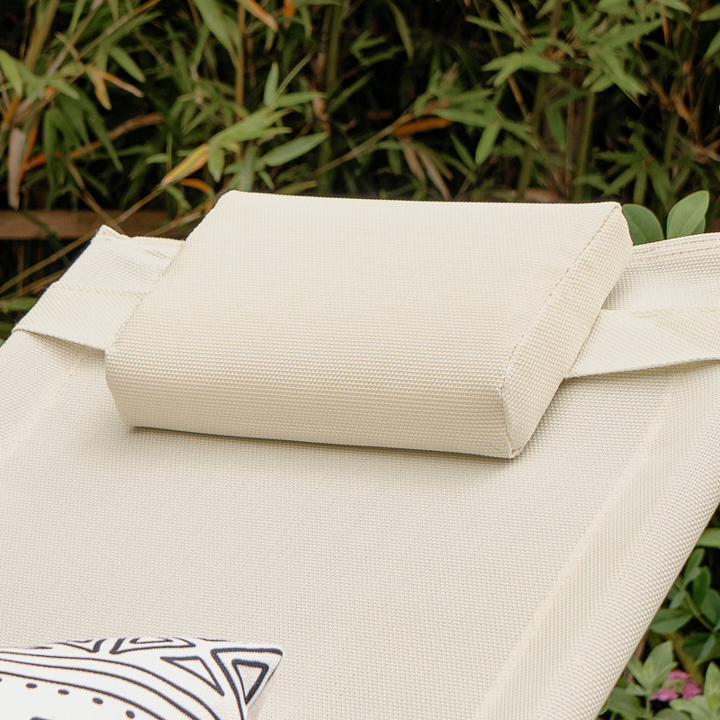 Single Chaise with Cushions, White