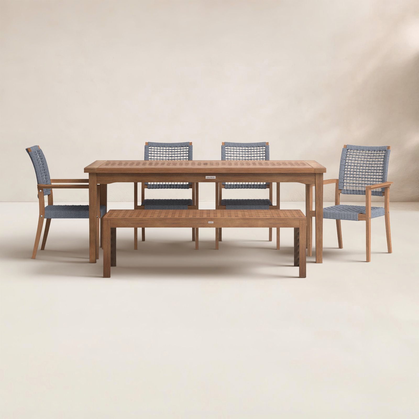 Fleur 76" Eucalyptus Patio Dining Set