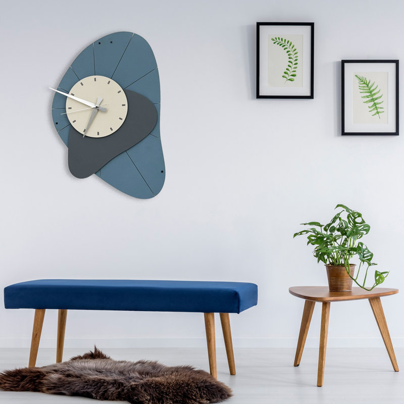 Elegant Decorative Metal Wall Clock, 19.7 x 13.4 inches | 100% Metal Construction, Thickness: 0.04 inches | Stylish Home Décor for Living Room & Office, Modern Design with Precise Timekeeping