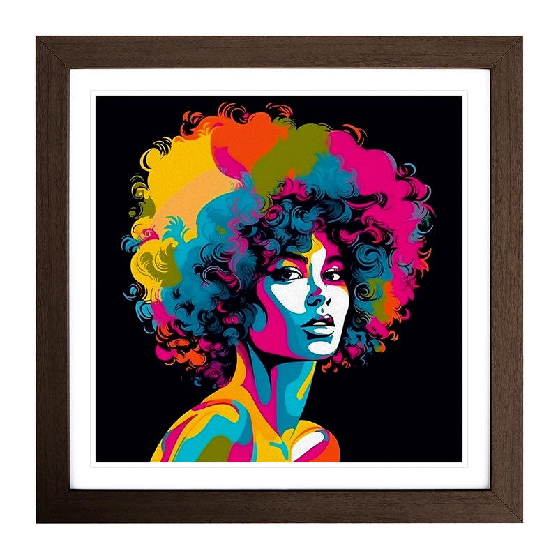 Single Picture Frame Print on Wood, Walnut Framed