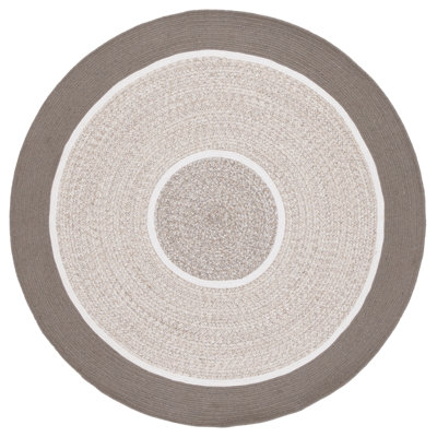 Tapis tressé 752 gris foncé / beige