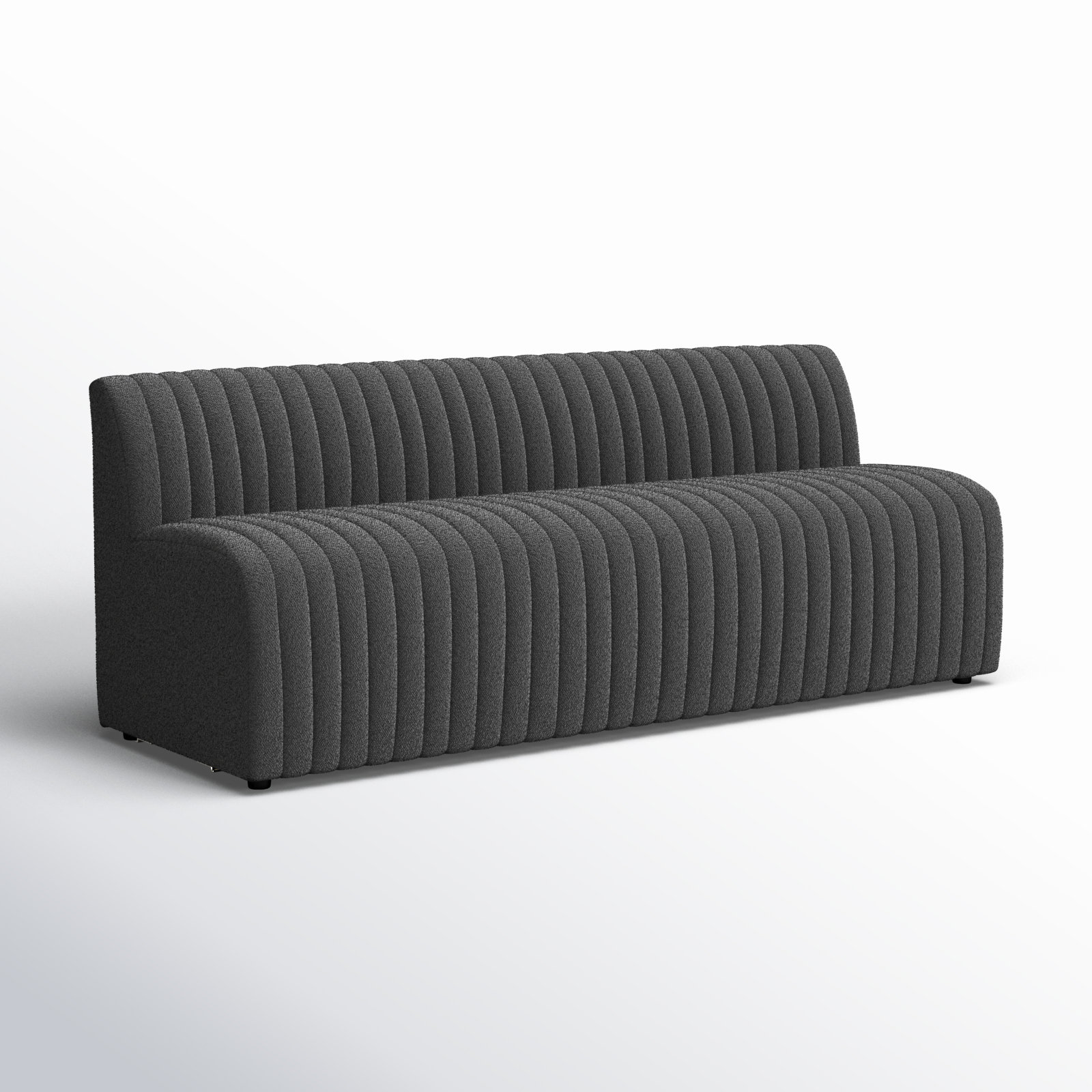 Brandt Bench, 31.5" H x 82" W x 28" D, Fiqa Charcoal Boucle
