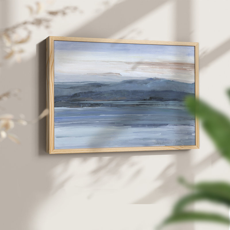 Across The Lake - Reproduction encadrée - Restickable, Naturel, H 16 po x l 20 po