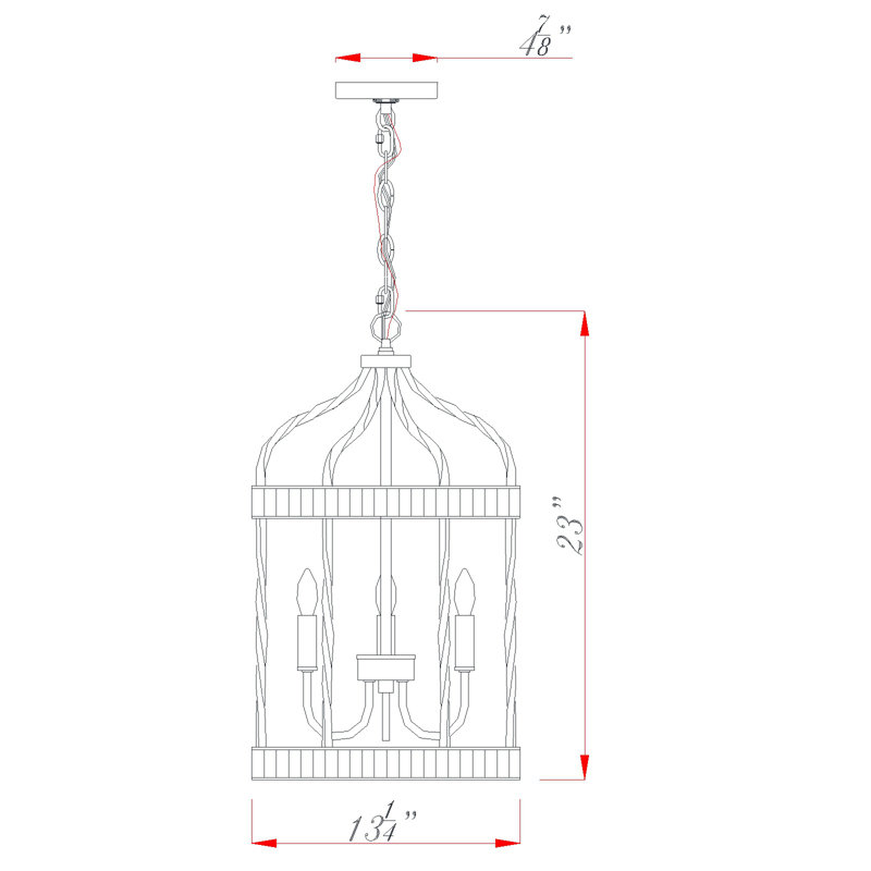 Luminaire suspendu cylindrique à 4 lumières Escalante