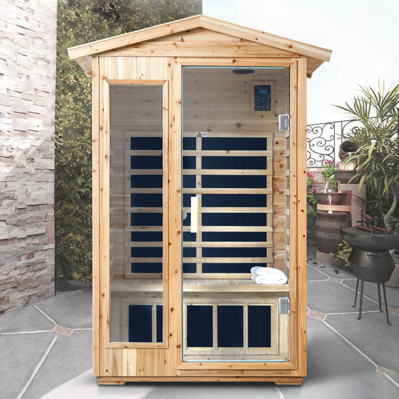 Two Person Far Infrared Old Fir Outdoor Sauna Room