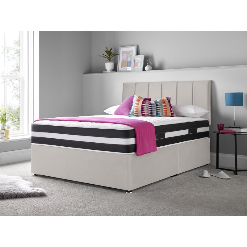 Madelief Divan Bed Set, Right Side Drawers, Small Double (4'), Silver