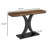 Console Table, Rustic Brown MDF, 39 Inch Geometric Black Metal Base