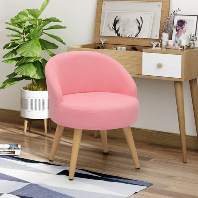 Franke Solid Wood Vanity Stool with Backrest for Living Room, Bedroom