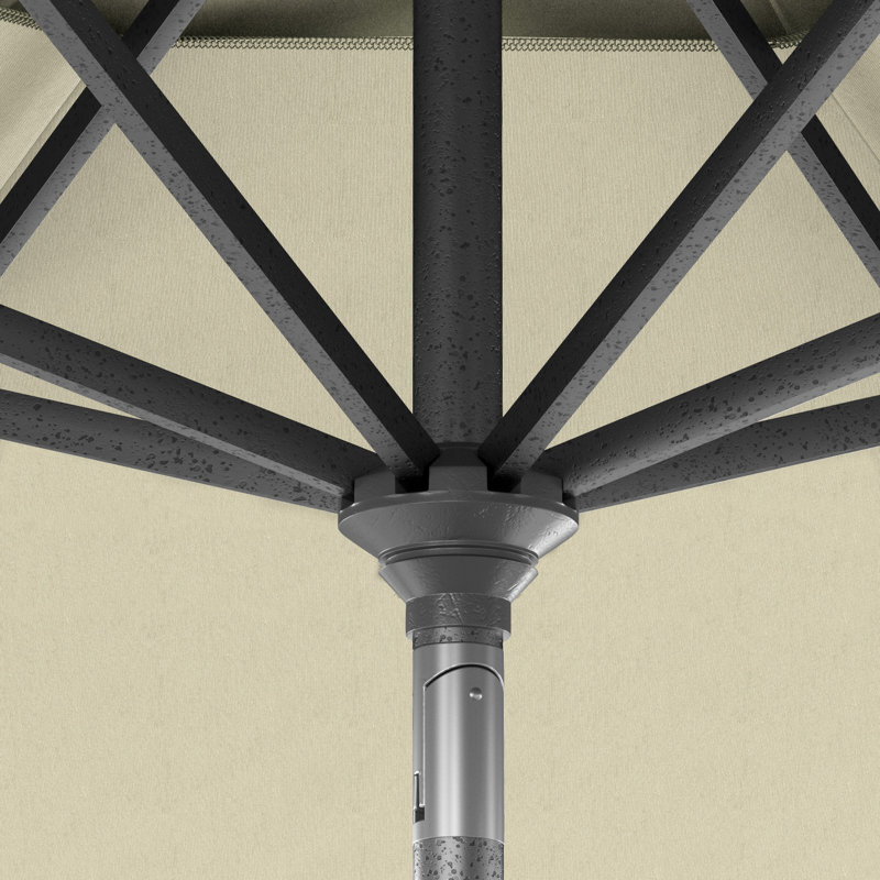 Parasol de patio 11 pieds gris avec manivelle en aluminium beige Pacifica, Beige Pacifica