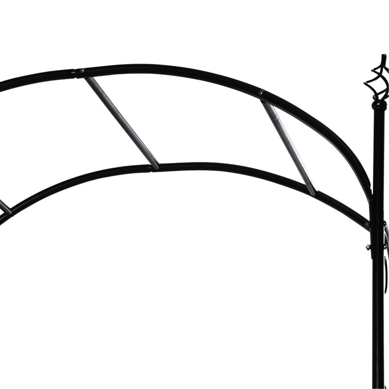 Arche de jardin 84 po avec barrière verrouillable - treillis en métal pour mariage et jardin, élément noir pour rehausser votre apparence