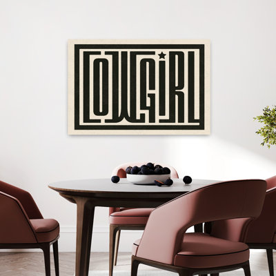 Cowgirl Star Typography Bold Retro Vintage Landscape Nature Wall Art Print 1 Piece Wrapped Canvas Wall Art