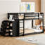 Lit superposé simple au dessus d'un lit simple avec 4 tiroirs et 3 tablettes - Espresso