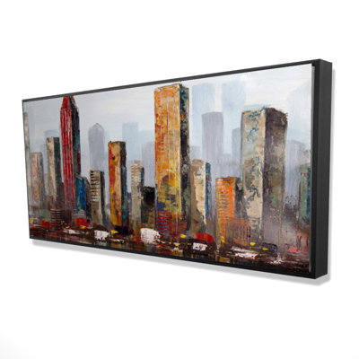 Rust Looking City Print On Canvas