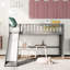 Lit mezzanine bas gris simple avec glissade - Polyvalent choix de chambre à coucher Space Prospect