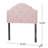 Twin Sized Upholstered Headboard In Blush, Accented With Button Diamond Stitch And Nailhead Contemporary Showcasing Captivating Elegant Trim