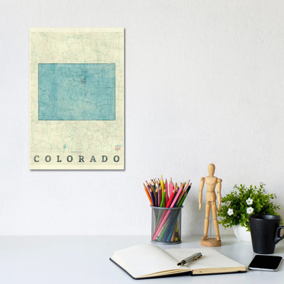 Colorado Map by Hubert Roguski - Wrapped Canvas Print