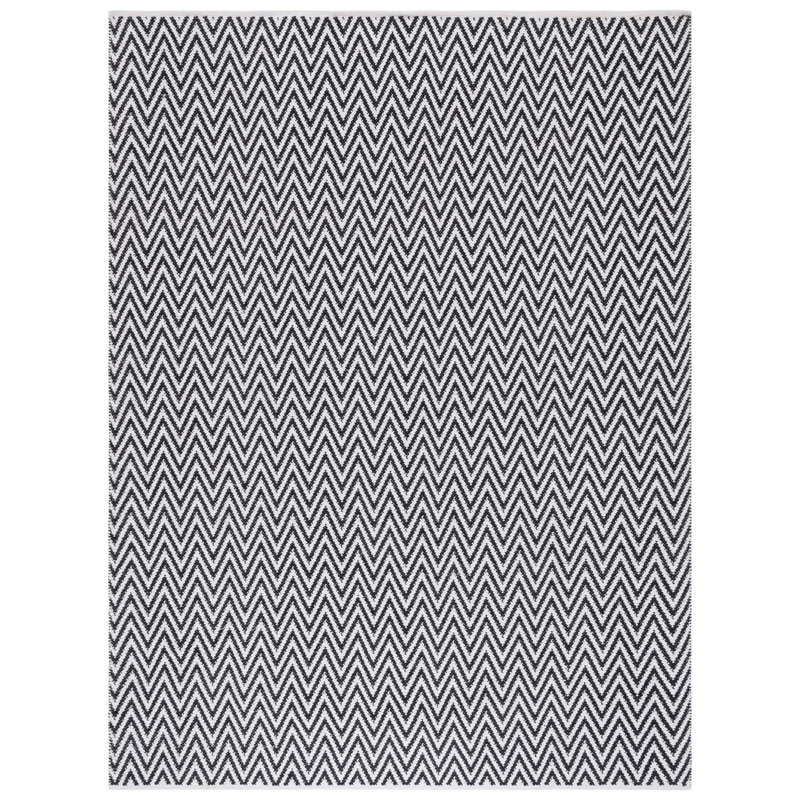 Haqeem Hand Woven Cotton Chevron Rug, Rectangle 5' x 7'