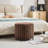 Upholstered Ottoman Metal Legs Faux Fur Fabric-344784401